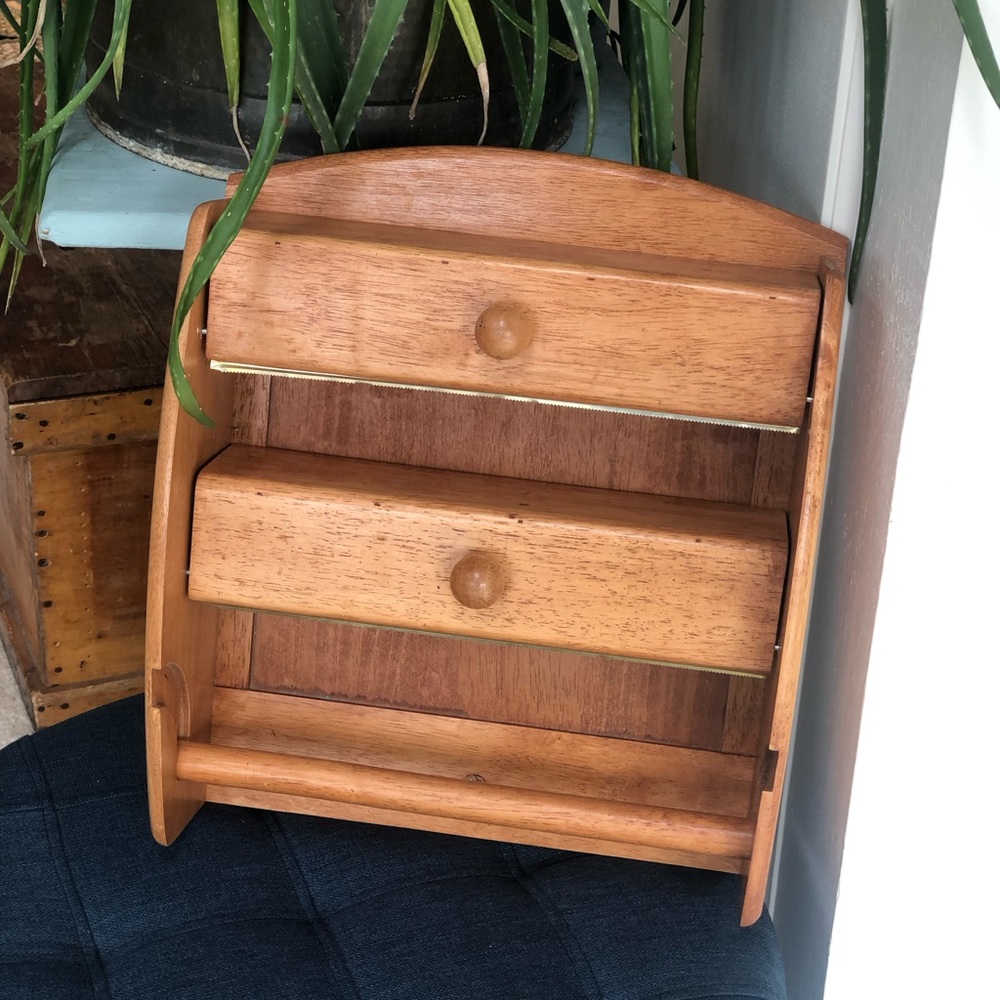 Wooden Wall Mount Kitchen Wrap Dispenser & Towel Holder